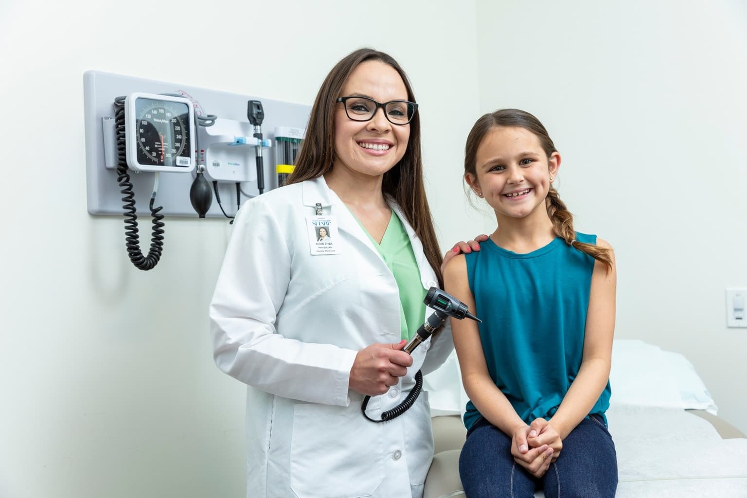 SRS physician and child